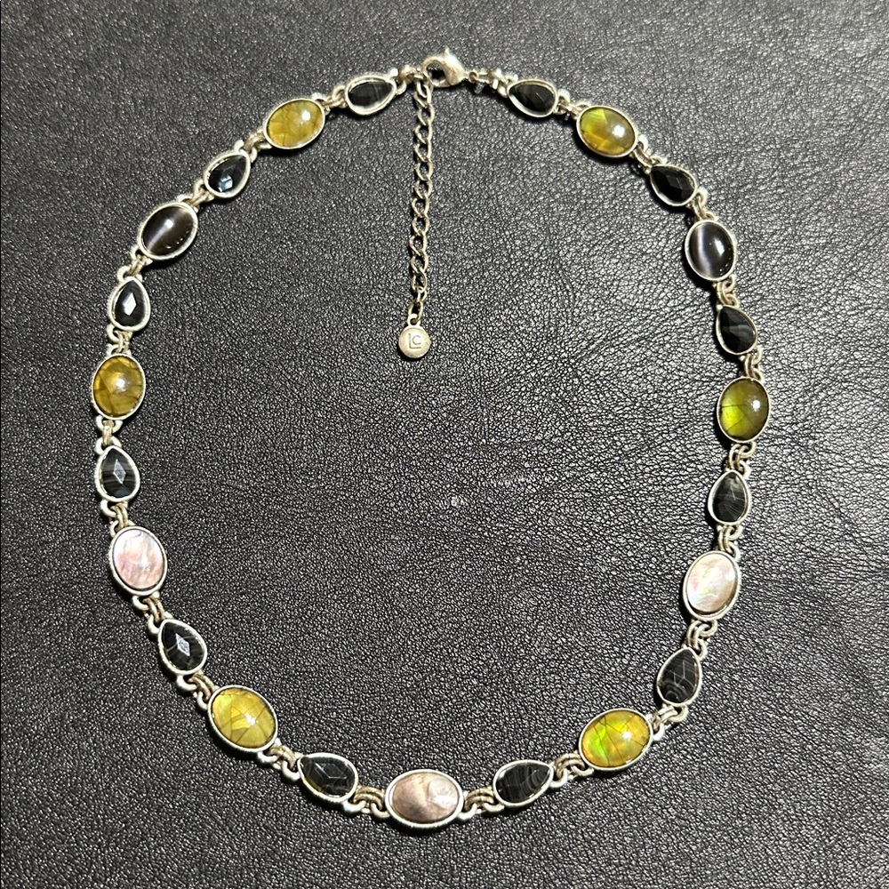 LC Lauren Conrad Vintage Oval Cabochon & Faceted Gemstone Necklace